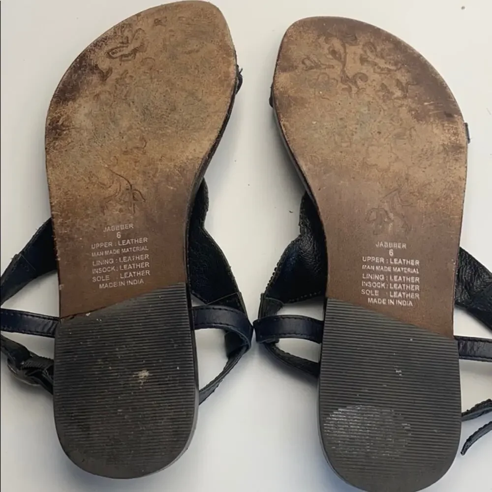 Steve Madden Leather Gem Beaedd Sandals Size 6.5